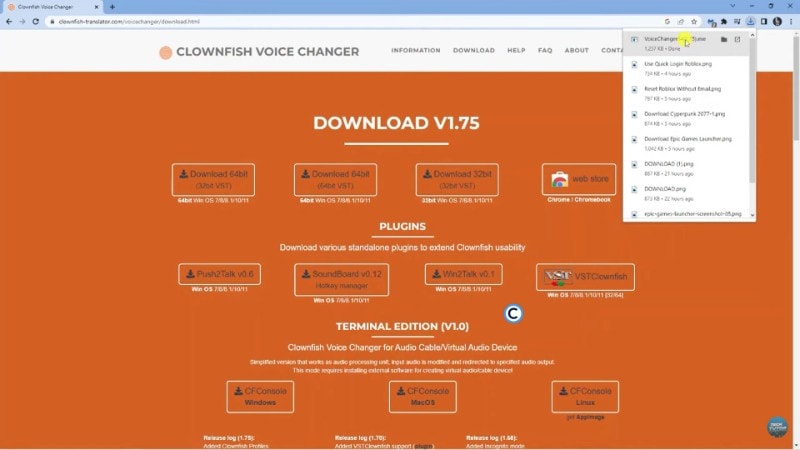 interface de telechargement