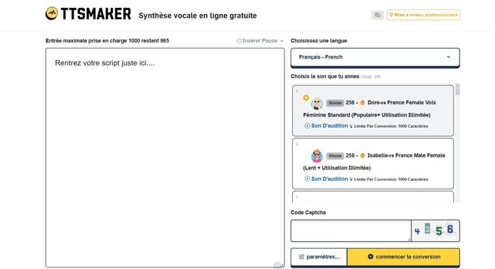 lecteur de texte ttsmaker