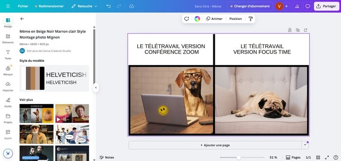 mèmes drôles canva