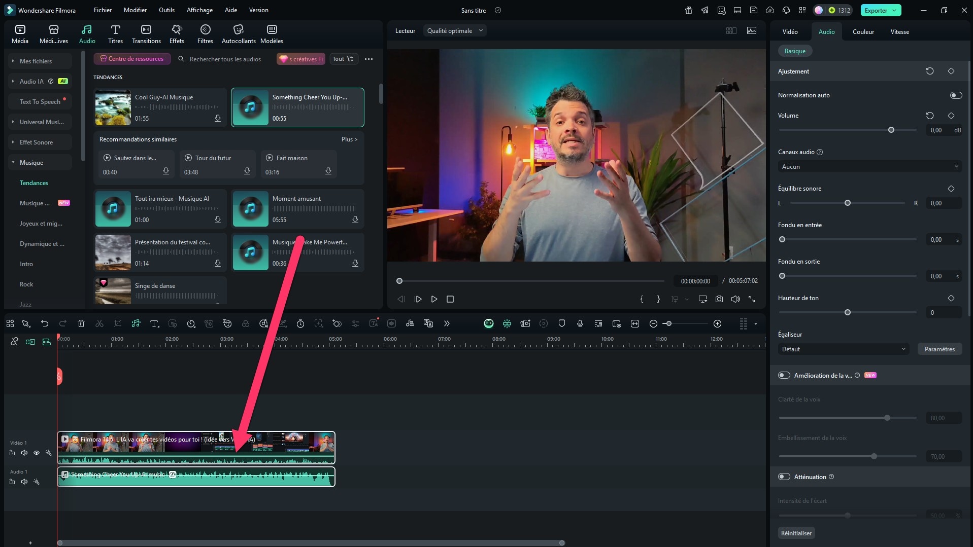 musique ajouté sur video