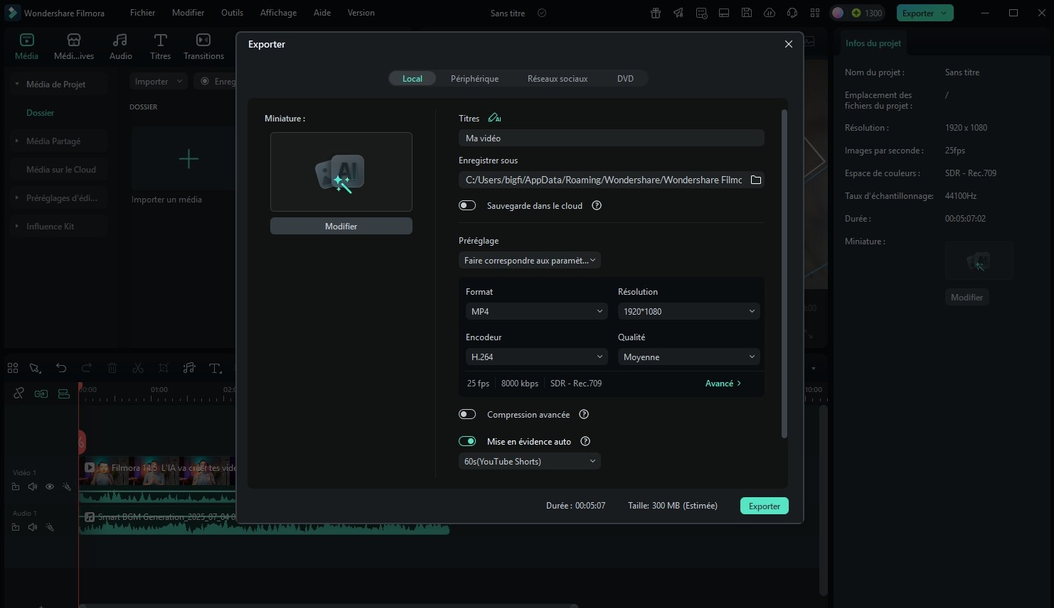 option exportation