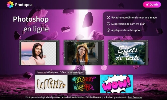 retoucher photo en ligne photopea