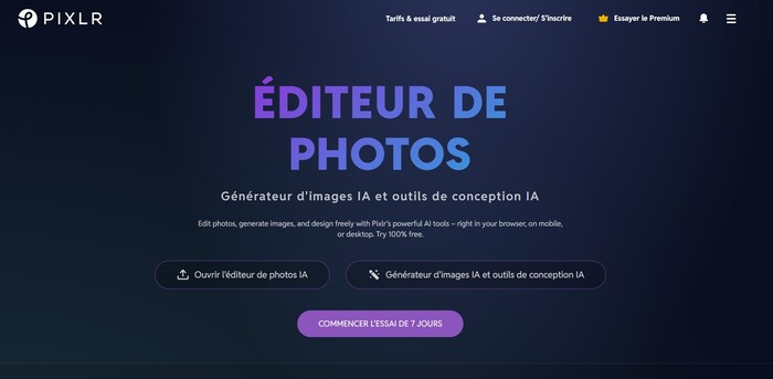 retoucher photo en ligne pixlr