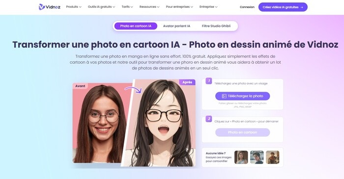 transformer photo en dessin vidnoz
