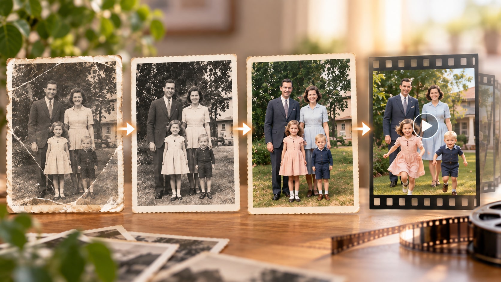 Numériser, restaurer, coloriser puis animer une vieille photo de famille