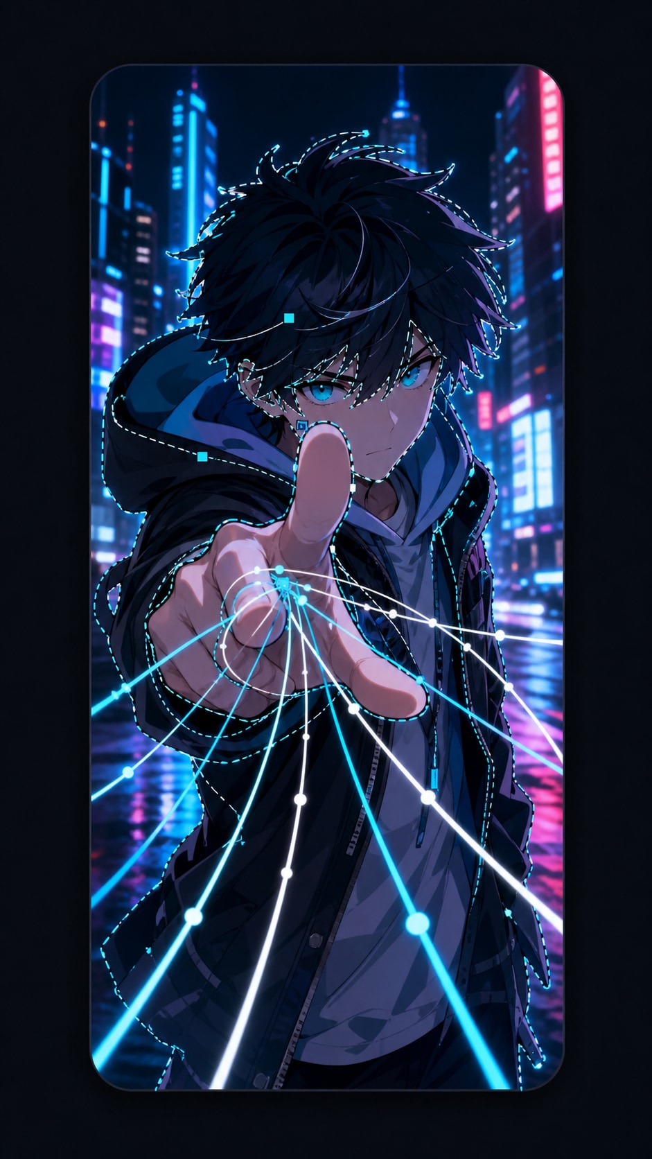 aperçu vertical d'un effet anime avec lignes façon toile pour vidéo courte