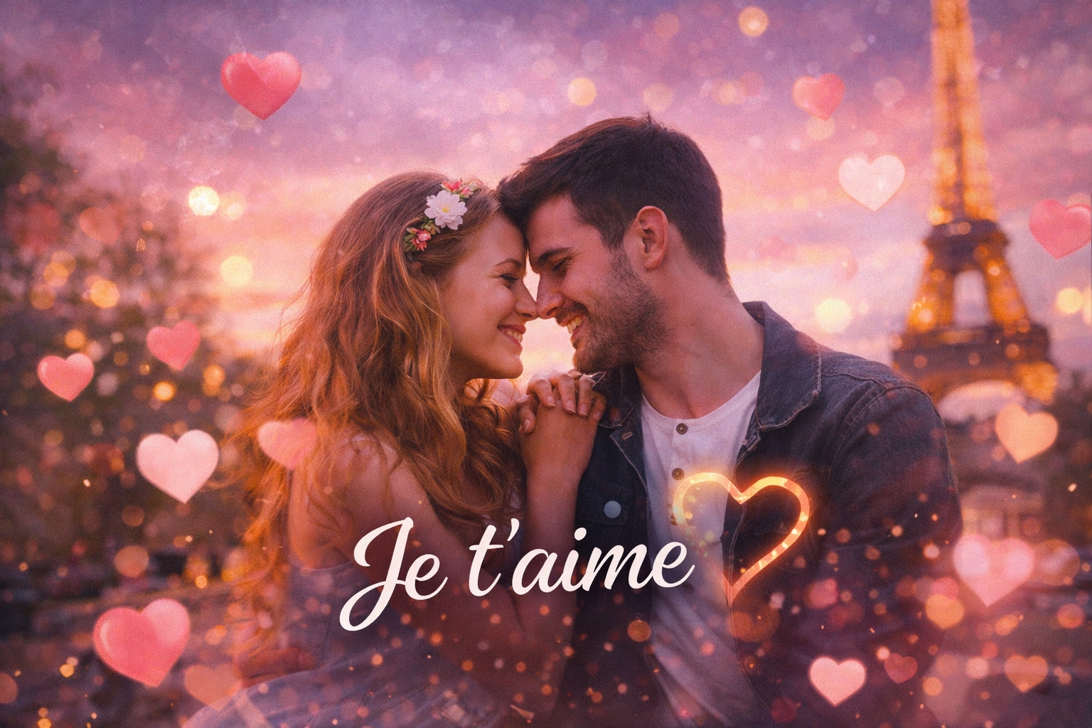 fonction texte et sous-titres vidéo déclaration d'amour