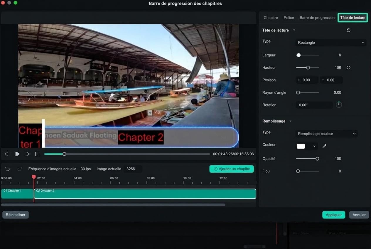 customize playhead for video chapters