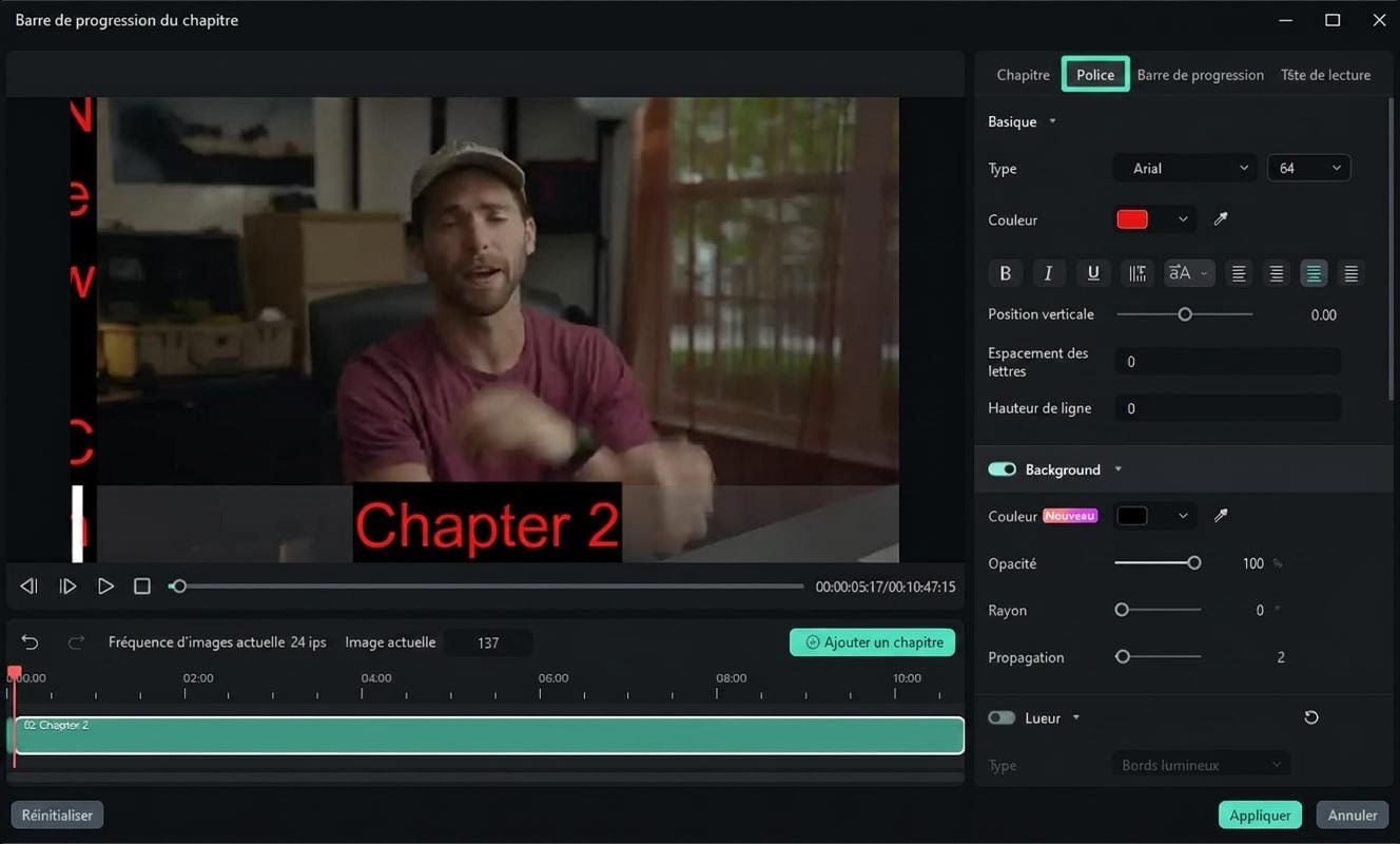 customize chapter text font and style