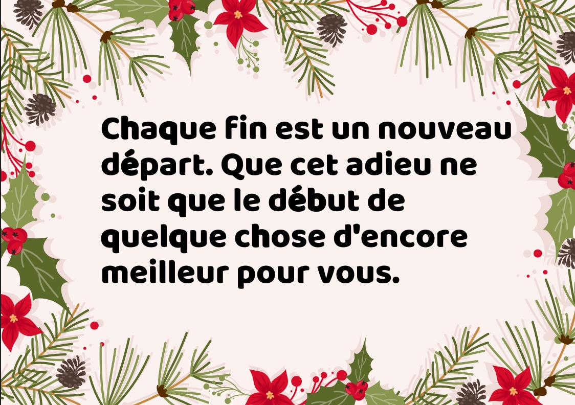 Carte d'adieu pour les collègues