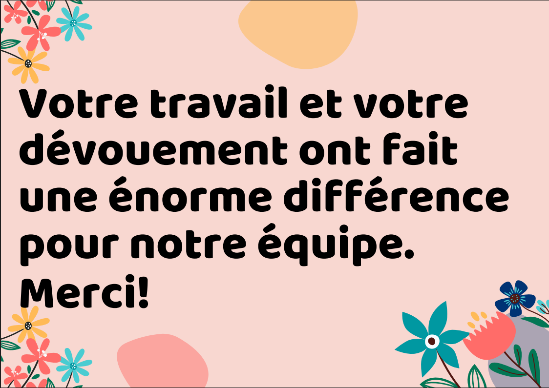 Carte d'adieu pour les collègues