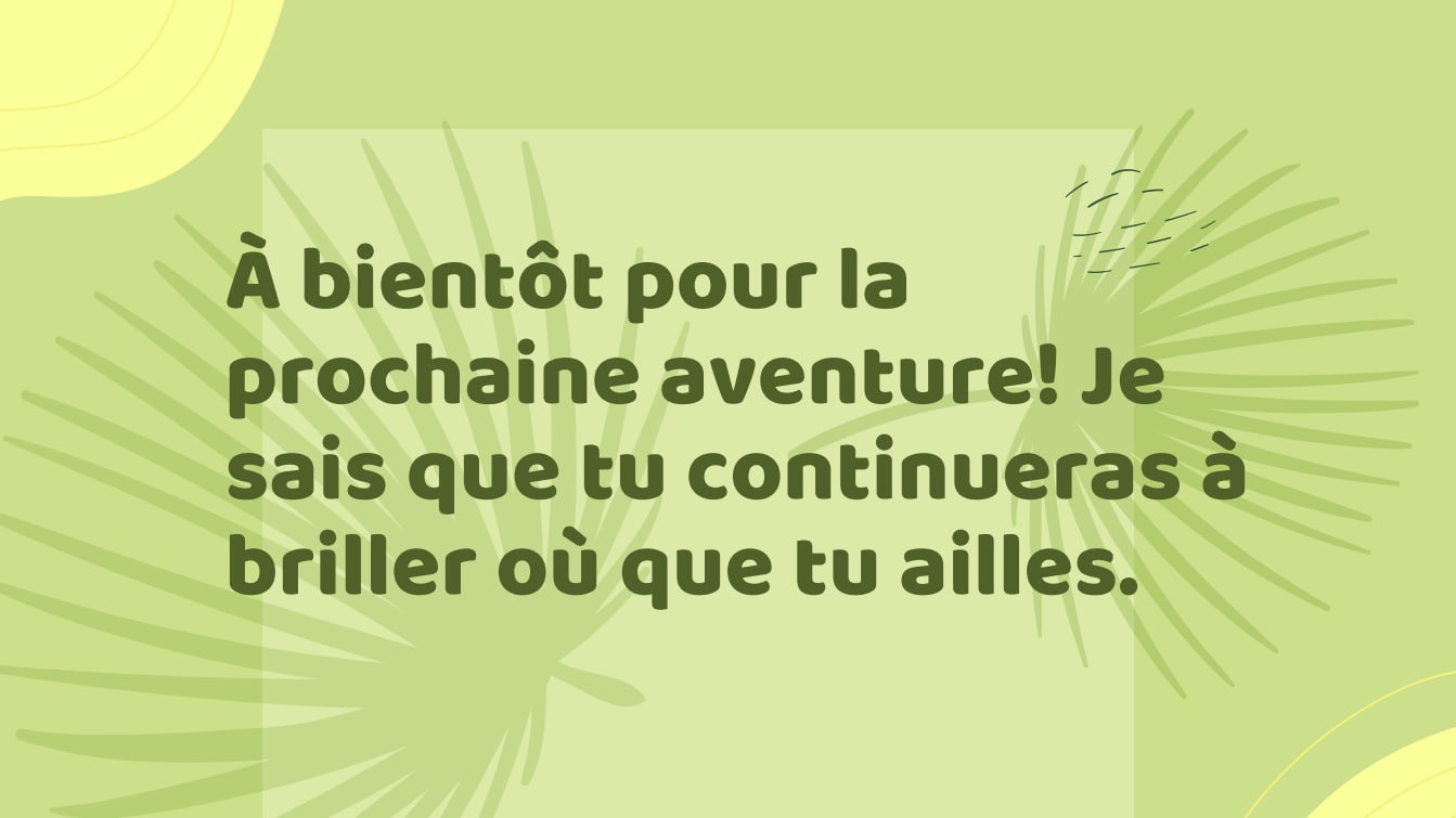 Carte d'adieu pour les collègues
