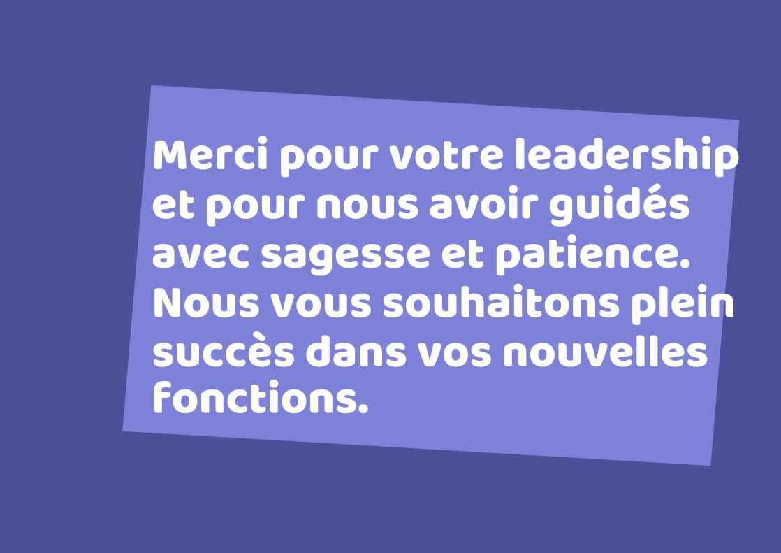 Carte d'adieu pour les collègues