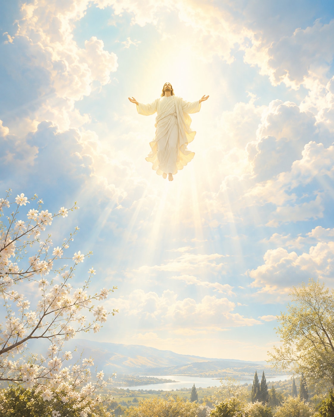 Illustration de fête et de partage pour l’Ascension