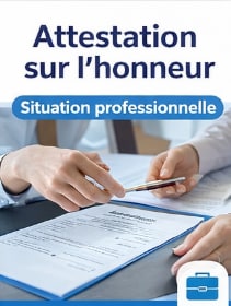 Attestation sur l’honneur situation professionnelle PDF