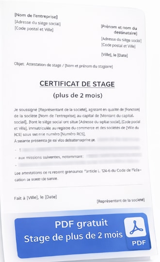 Attestation stage plus de 2 mois PDF