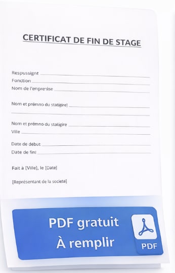 Attestation de stage à remplir PDF