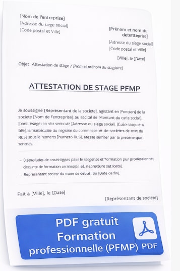Attestation stage formation pro PDF