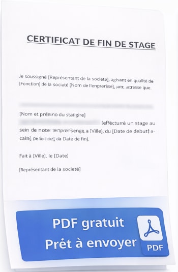 Attestation de stage prêt à envoyer PDF