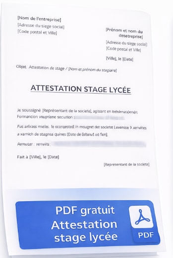 Attestation de stage lycée PDF