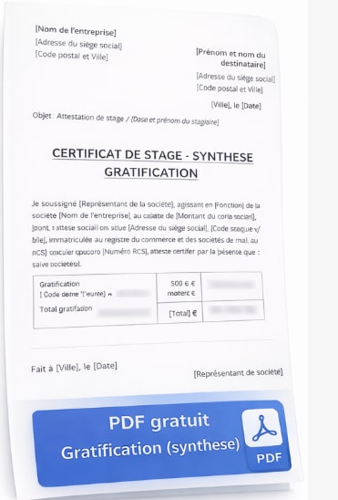Attestation stage gratification synthèse PDF