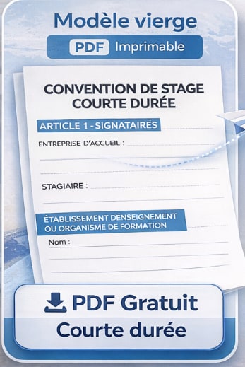 Convention de stage – modèle PDF minimal (texte court)