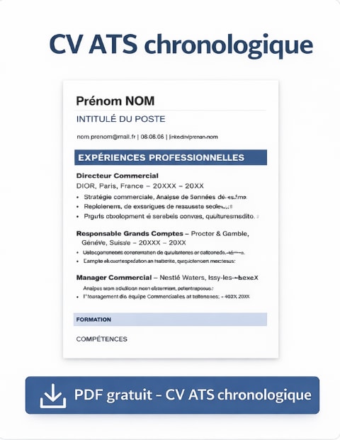 Modèle de CV ATS chronologique PDF