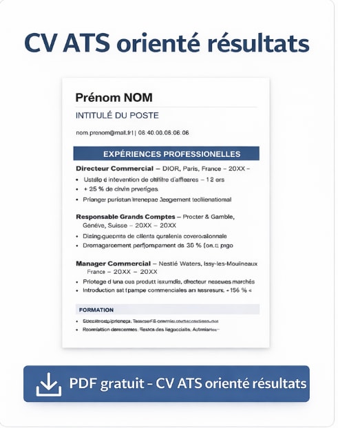 Modèle de CV ATS orienté résultats PDF