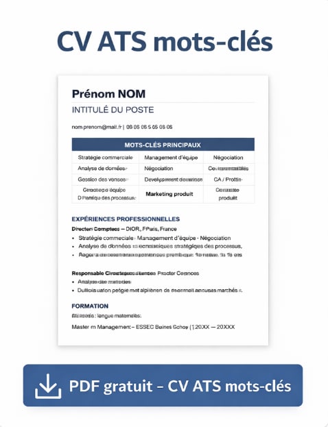 Modèle de CV ATS mots-clés PDF