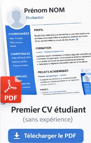 Modèle de CV étudiant premier CV PDF