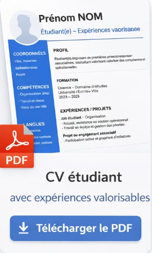 CV étudiant avec expériences PDF