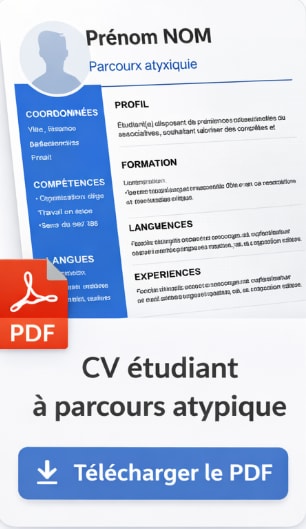 CV étudiant parcours atypique PDF