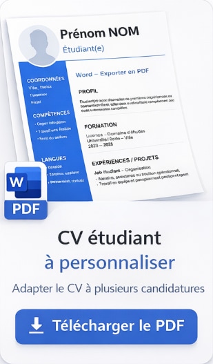 CV étudiant moderne sobre PDF