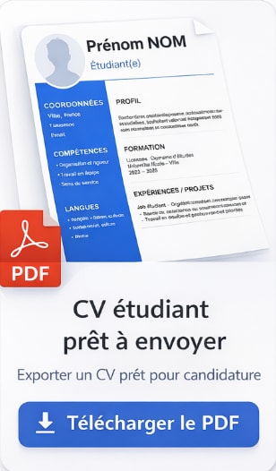 CV étudiant PDF prêt à envoyer