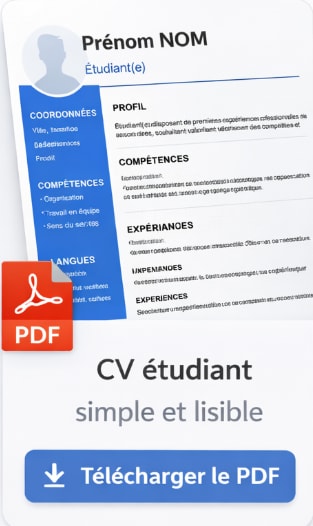CV étudiant simple lisible PDF