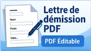 modèle PDF de lettre de démission – version personnalisable