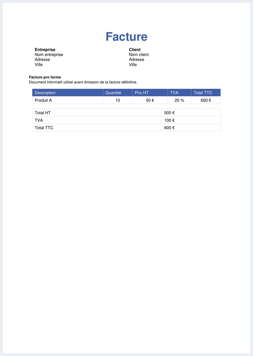Facture freelance PDF
