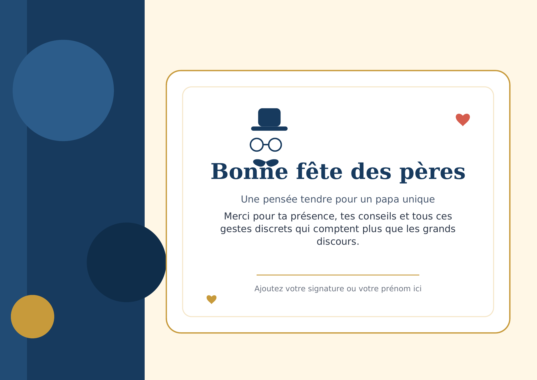 Carte de fête des pères classique PDF