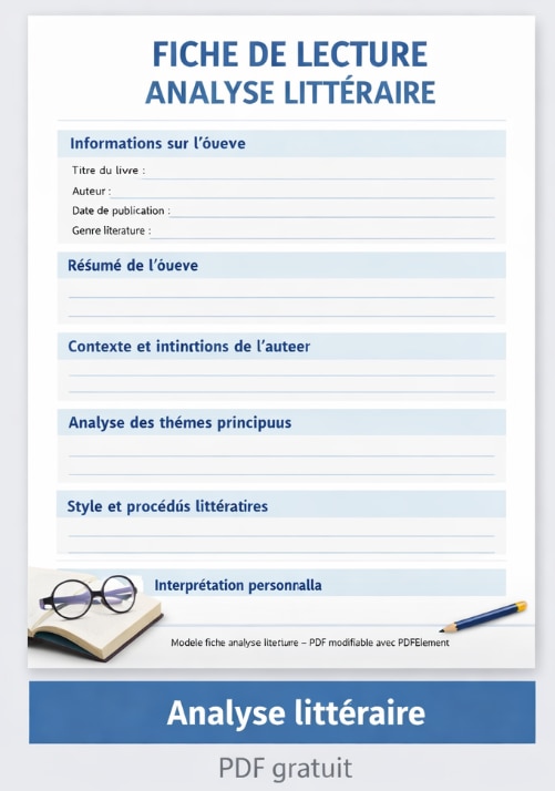 Fiche de lecture analyse littéraire PDF