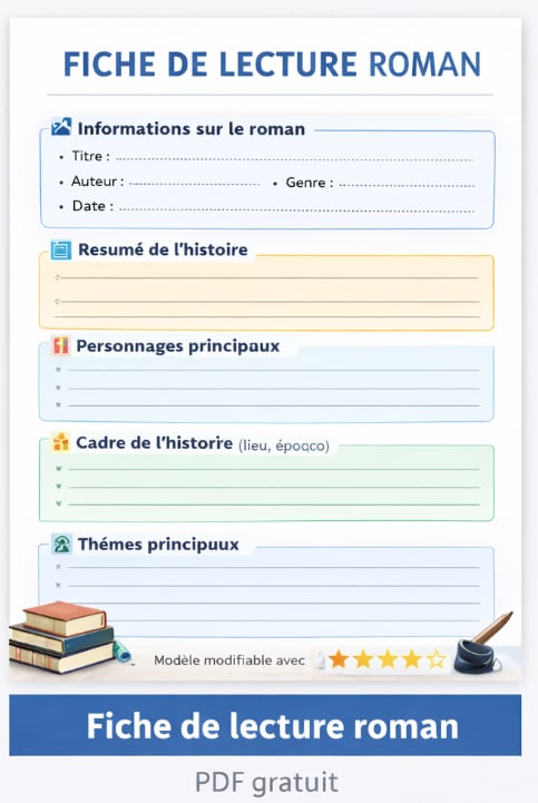 Fiche de lecture roman PDF