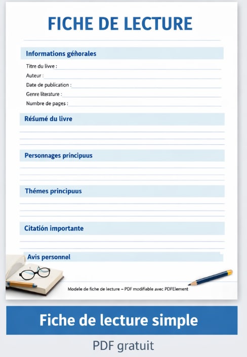 Fiche de lecture simple PDF