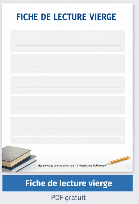 Fiche de lecture vierge PDF