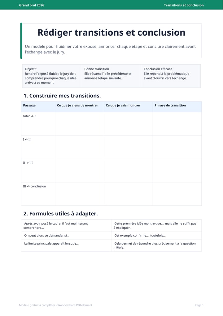 Transitions Grand oral PDF
