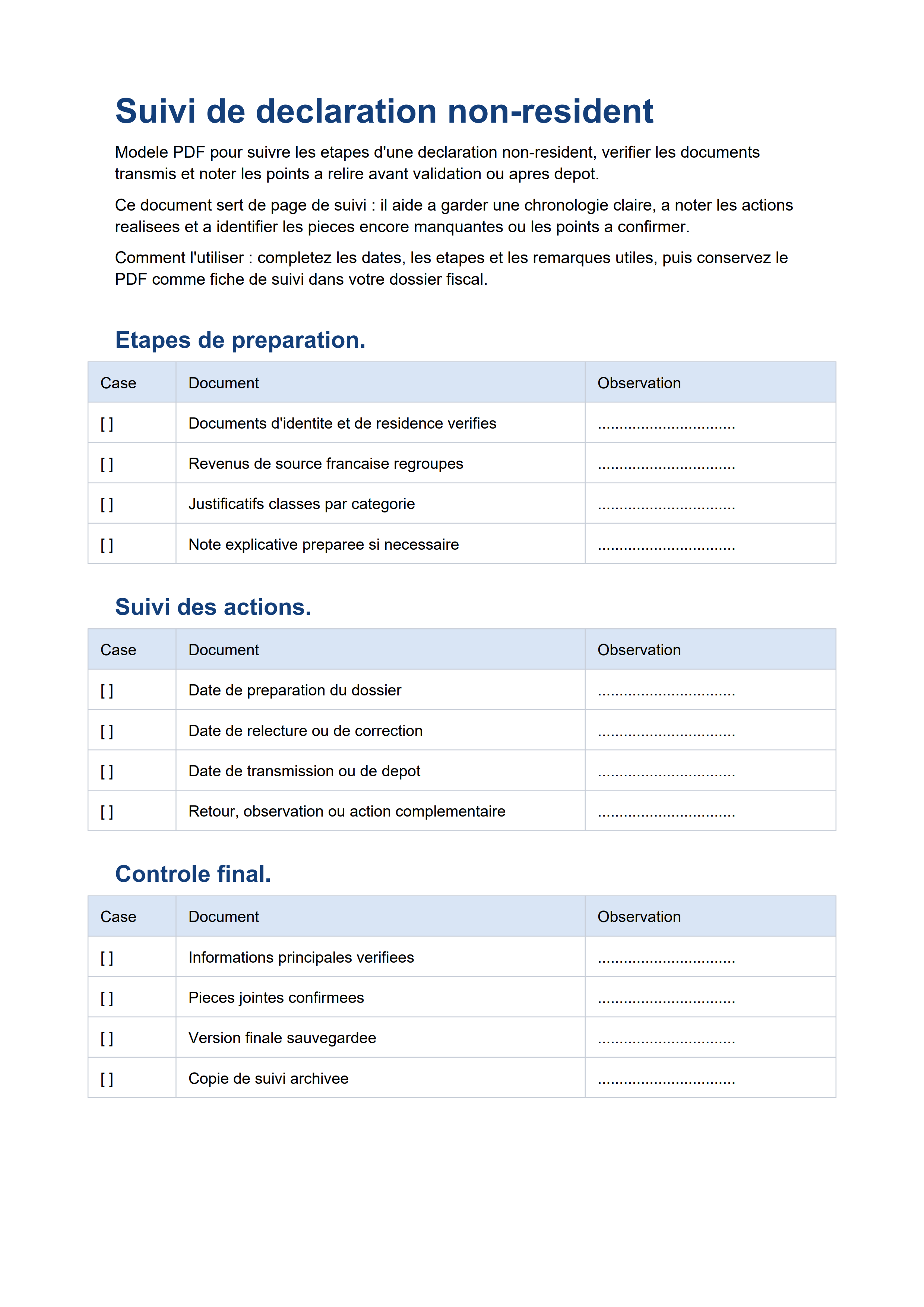 Suivi déclaration non-résident PDF