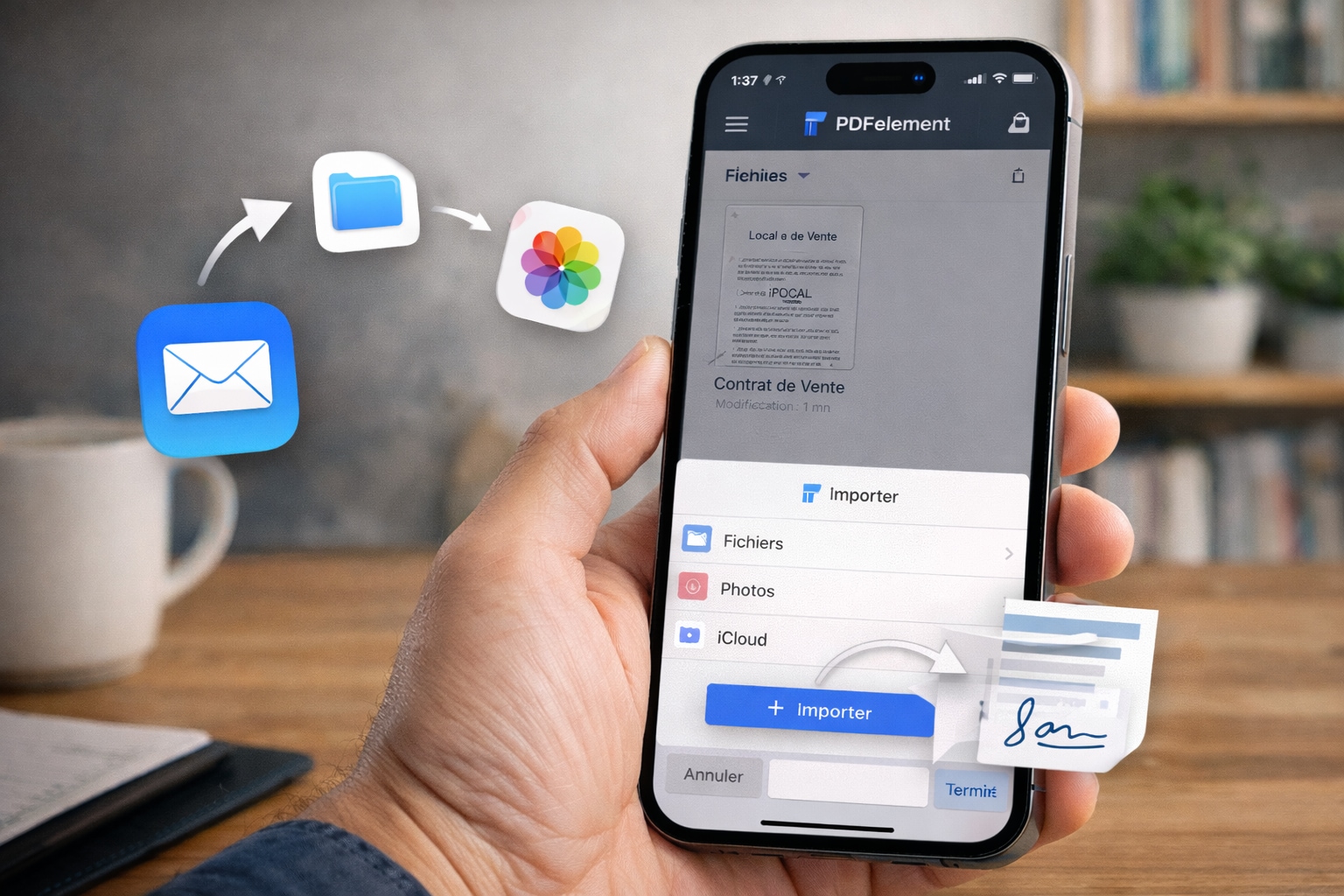 Ouvrir un PDF dans PDFelement sur iPhone 18 Pro Max