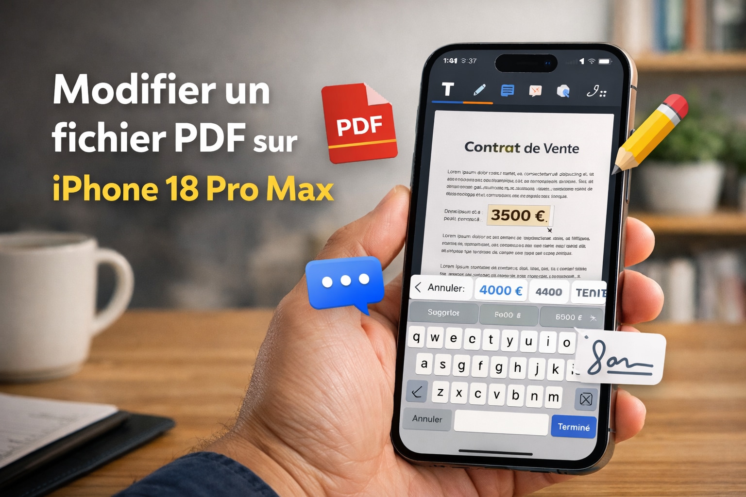 Modifier un fichier PDF sur iPhone 18 Pro Max