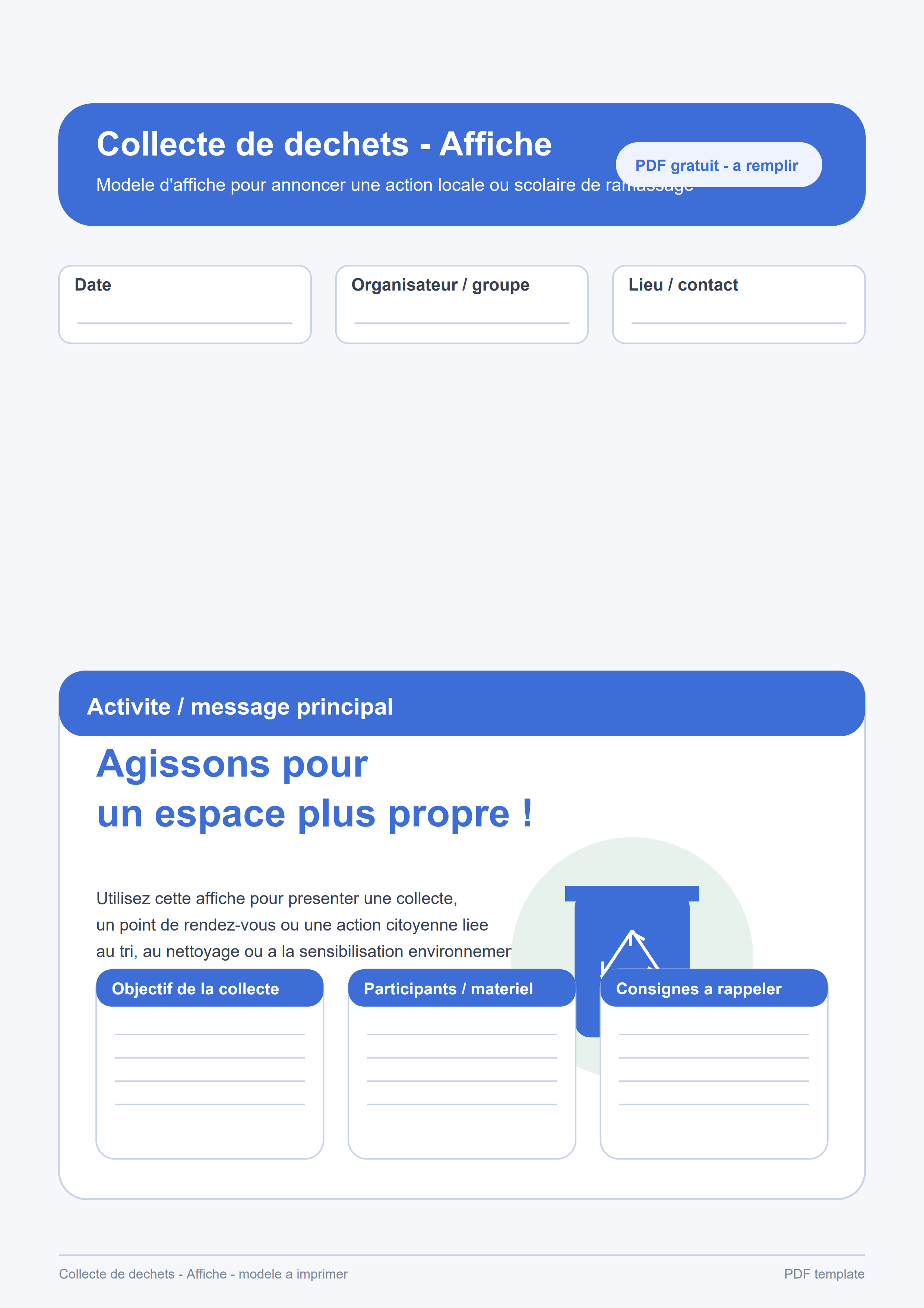 Affiche collecte déchets PDF