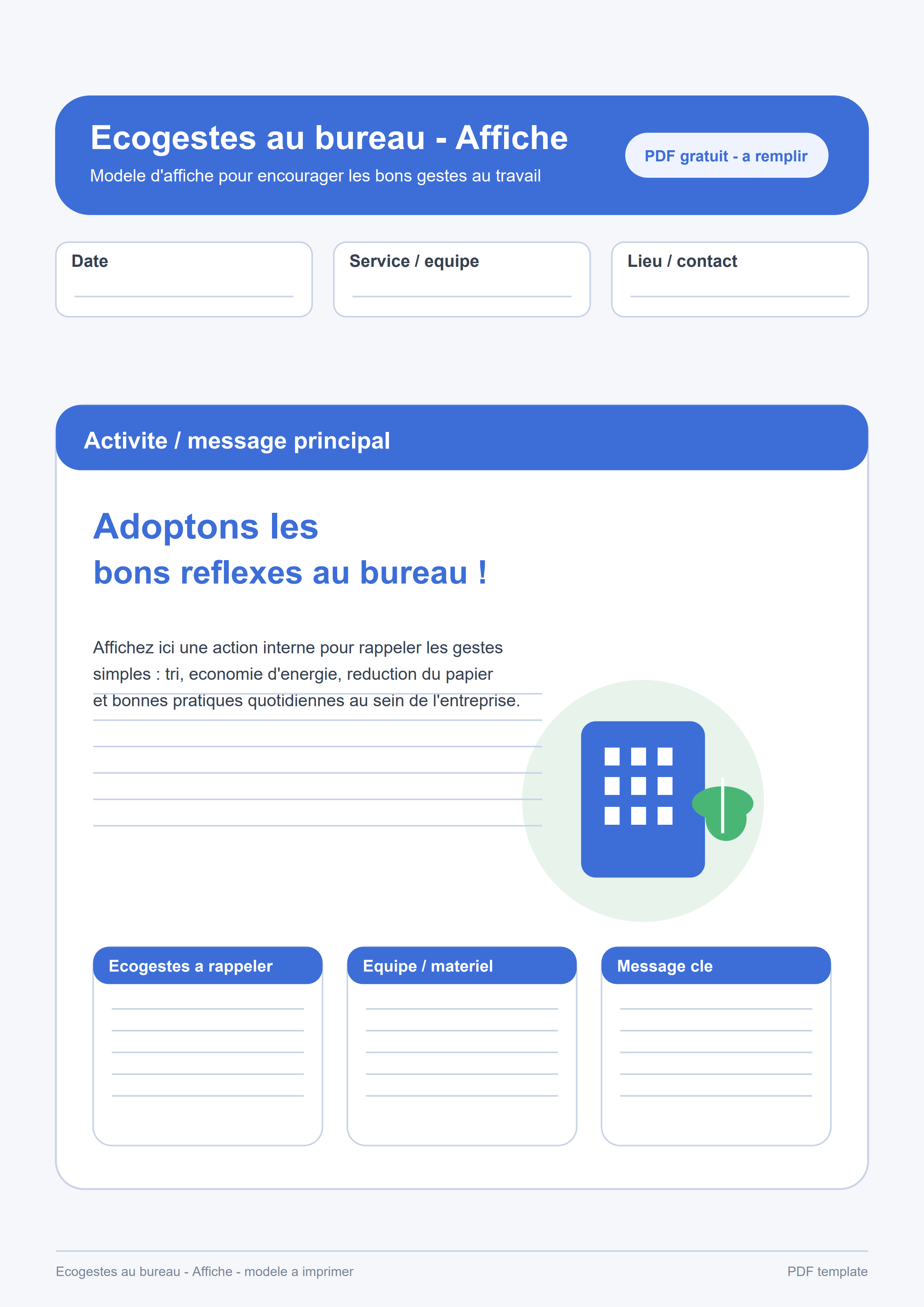 Affiche entreprise écogestes PDF