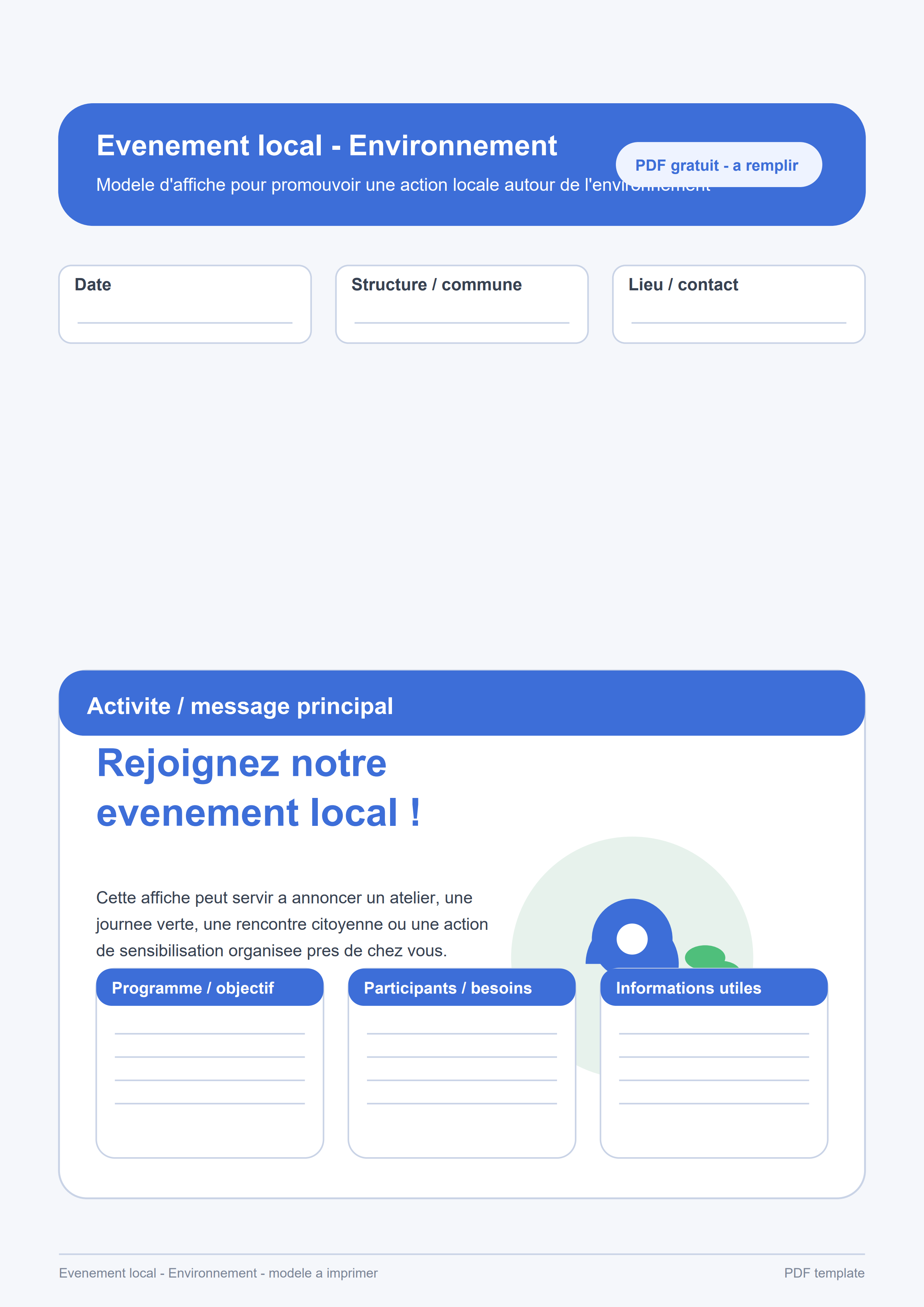 Affiche événement local environnement PDF