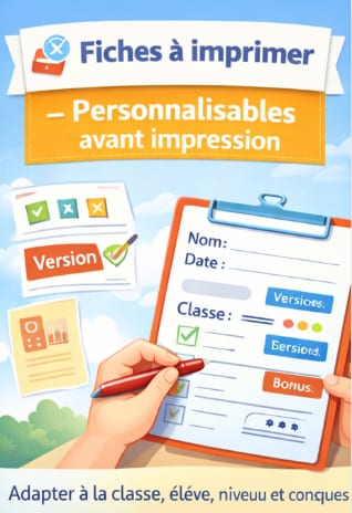 fiches pédagogiques PDF personnalisables avant impression